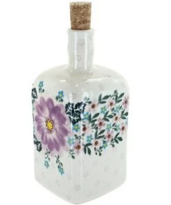 Blue Rose Pottery Blue Rose Polish Pottery 13 Vena Square Bottle with Cork 9 Blue Rose Pottery Blue Rose Polish Pottery 13 Vena Square Bottle with Cork -Kitchen Storage shop unnamed file 1000