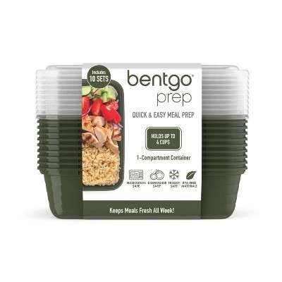 Bentgo Prep 1-Compartment Container - 10pk Khaki Green 14 Bentgo Prep 1-Compartment Container - 10pk Khaki Green - Image 12