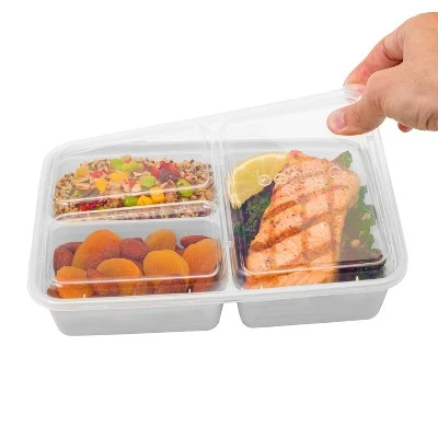 Bentgo Prep 3-Compartment Container - 10pk Silver 7 Bentgo Prep 3-Compartment Container - 10pk Silver - Image 5
