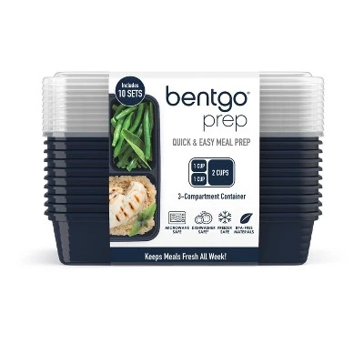 Bentgo Prep 3-Compartment Container - 10pk Silver 16 Bentgo Prep 3-Compartment Container - 10pk Silver - Image 14