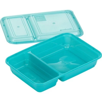 GoodCook Meal Prep 2 Compartment Large Rectangle Dark Teal Containers + Lids - 10ct 6 GoodCook Meal Prep 2 Compartment Large Rectangle Dark Teal Containers + Lids - 10ct - Image 4