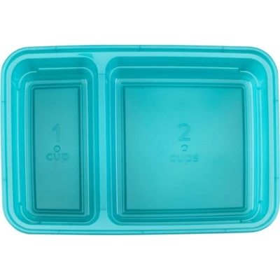 GoodCook Meal Prep 2 Compartment Large Rectangle Dark Teal Containers + Lids - 10ct 7 GoodCook Meal Prep 2 Compartment Large Rectangle Dark Teal Containers + Lids - 10ct - Image 5
