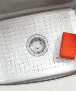 mDesign Kitchen In-Sink Protector Set of 3 - 1 Sink Saddle, 2 Large Sink Mats -Kitchen Storage shop unnamed file 117