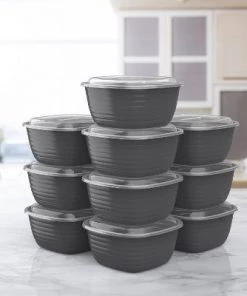 Bentgo Prep Single Compartment Bowl Set - 20pc Champagne -Kitchen Storage shop unnamed file 1192