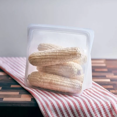 stasher Reusable Food Storage Mega Stand Up Bag - Clear 3 stasher Reusable Food Storage Mega Stand Up Bag - Clear