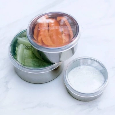 U Konserve U-Konserve Nesting Stainless Steel Food-Storage Containers Round (Set of 3) - Clear Silicone Lids 4 U Konserve U-Konserve Nesting Stainless Steel Food-Storage Containers Round (Set of 3) - Clear Silicone Lids - Image 2