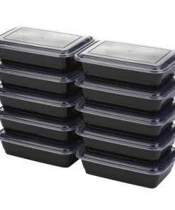 GoodCook Meal Prep 1 Compartment Rectangle Black Containers + Lids - 10ct -Kitchen Storage shop unnamed file 1221