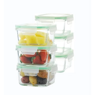 Kinetic Go Green Glassworks Square Food Storage Container Set - 37oz 3 Kinetic Go Green Glassworks Square Food Storage Container Set - 37oz