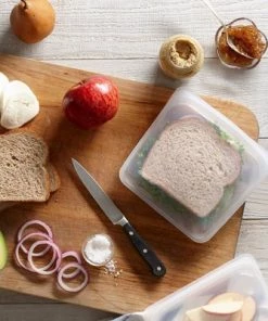 stasher Food Storage Container - Sandwich Aqua - 2pk/30oz