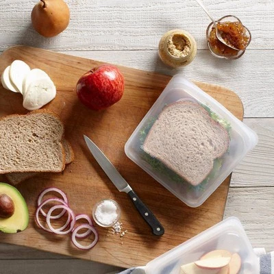 stasher Food Storage Container - Sandwich Aqua - 2pk/30oz 3 stasher Food Storage Container - Sandwich Aqua - 2pk/30oz