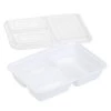 GoodCook Meal Prep 3 Compartment Rectangle White Containers + Lids - 10ct