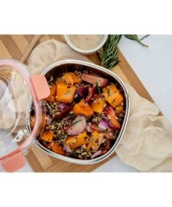 Ello 5 Cup Stainless Steel Lunch Bowl - Peach -Kitchen Storage shop unnamed file 1242