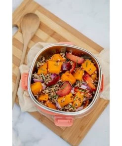 Ello 5 Cup Stainless Steel Lunch Bowl - Peach -Kitchen Storage shop unnamed file 1243