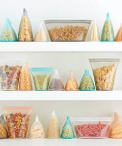 Zip Top 32oz Reusable 100% Platinum Silicone Container Large Teal -Kitchen Storage shop unnamed file 1264