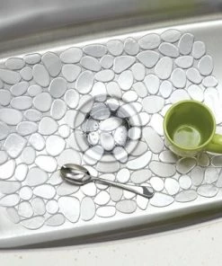 mDesign Plastic Kitchen Sink Protector Set, Pebble Design, Set of 3 -Kitchen Storage shop unnamed file 128