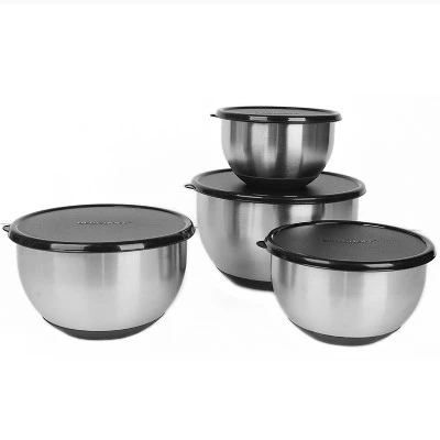 BergHOFF Geminis 8Pc 18/10 Stainless Steel Mixing Bowl Set with Lids 4 BergHOFF Geminis 8Pc 18/10 Stainless Steel Mixing Bowl Set with Lids - Image 2