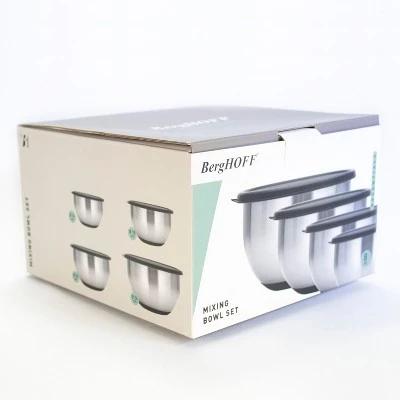 BergHOFF Geminis 8Pc 18/10 Stainless Steel Mixing Bowl Set with Lids 13 BergHOFF Geminis 8Pc 18/10 Stainless Steel Mixing Bowl Set with Lids - Image 11