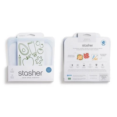 stasher Reusable Food Storage Sandwich Bag - Clear 4 stasher Reusable Food Storage Sandwich Bag - Clear - Image 2