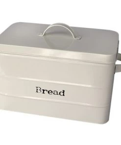 Home Basics Tin Bread Box, Ivory