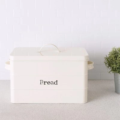 Home Basics Tin Bread Box, Ivory 6 Home Basics Tin Bread Box, Ivory - Image 4