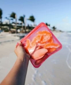 stasher Reusable Food Storage Sandwich Bag - Raspberry