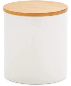 Farmlyn Creek 3 Piece White Ceramic Kitchen Canister Sets for Seasoning & Snacks with Bamboo Lids, 3 Sizes -Kitchen Storage shop unnamed file 1343