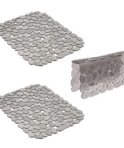 mDesign Plastic Kitchen Sink Protector Set, Pebble Design, Set of 3 -Kitchen Storage shop unnamed file 135