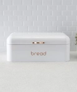 Home Basics Grove Bread Box, White -Kitchen Storage shop unnamed file 1357