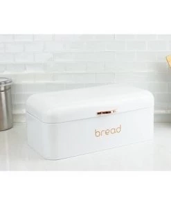 Home Basics Grove Bread Box, White -Kitchen Storage shop unnamed file 1358