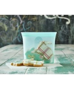 Zip Top 24oz Reusable 100% Platinum Silicone Container - Sandwich Bag - Teal -Kitchen Storage shop unnamed file 1361