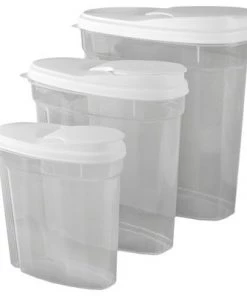Home Basics 3 Piece Plastic Cereal Container -Kitchen Storage shop unnamed file 1365