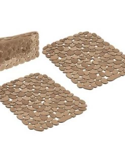 mDesign Plastic Kitchen Sink Protector Set, Pebble Design, Set of 3 -Kitchen Storage shop unnamed file 137