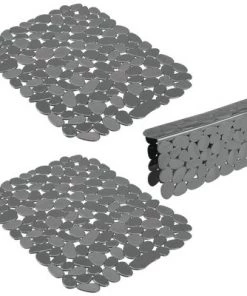 mDesign Plastic Kitchen Sink Protector Set, Pebble Design, Set of 3 -Kitchen Storage shop unnamed file 138