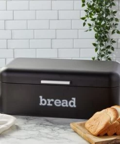 Juvale Bread Boxes for Kitchens Countertop, Stainless Steel Bread Bin Dry Food Storage Containers, Matte Black, 16.75 x 9 x 6.5 inches 11 Juvale Bread Boxes for Kitchens Countertop, Stainless Steel Bread Bin Dry Food Storage Containers, Matte Black, 16.75 x 9 x 6.5 inches -Kitchen Storage shop unnamed file 1393