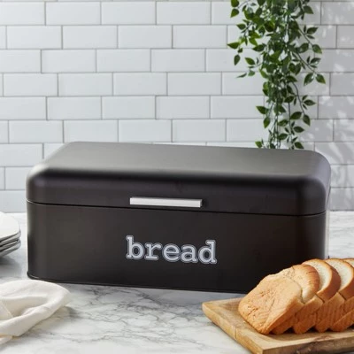 Juvale Bread Boxes for Kitchens Countertop, Stainless Steel Bread Bin Dry Food Storage Containers, Matte Black, 16.75 x 9 x 6.5 inches 5 Juvale Bread Boxes for Kitchens Countertop, Stainless Steel Bread Bin Dry Food Storage Containers, Matte Black, 16.75 x 9 x 6.5 inches - Image 3