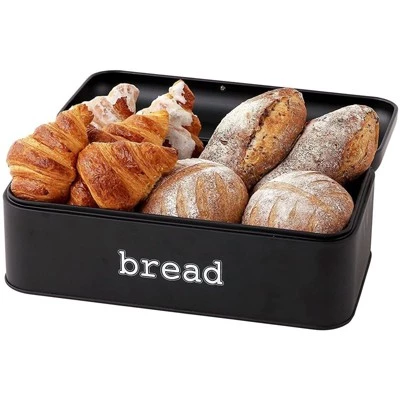Juvale Bread Boxes for Kitchens Countertop, Stainless Steel Bread Bin Dry Food Storage Containers, Matte Black, 16.75 x 9 x 6.5 inches 8 Juvale Bread Boxes for Kitchens Countertop, Stainless Steel Bread Bin Dry Food Storage Containers, Matte Black, 16.75 x 9 x 6.5 inches - Image 6