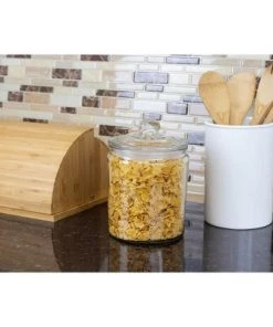 Home Basics Renaissance Collection Medium Glass Jar with Easy Grab Knob Handles, Clear -Kitchen Storage shop unnamed file 1412