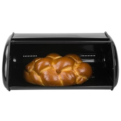 Steel Metal Roll-Top Lid Bread Box - Home Basics White 6 Steel Metal Roll-Top Lid Bread Box - Home Basics White - Image 4