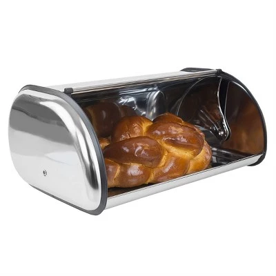 Steel Metal Roll-Top Lid Bread Box - Home Basics White 9 Steel Metal Roll-Top Lid Bread Box - Home Basics White - Image 7