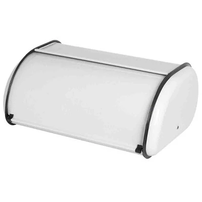 Steel Metal Roll-Top Lid Bread Box - Home Basics White 10 Steel Metal Roll-Top Lid Bread Box - Home Basics White - Image 8