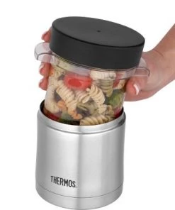 Thermos 12 oz. Stainless Steel Food Jar w/ Microwavable Container - Silver/Black