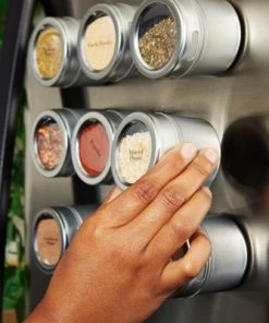 Juvo 20 Pack Magnetic Spice Containers Storage Tins Seasoning Organizers Holds 3.4 Oz -Kitchen Storage shop unnamed file 1433
