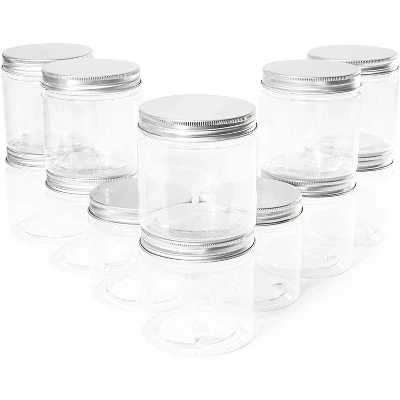 Juvale 12 Pack Round Plastic Jars with Metal Lids, Kitchen Organizers with Label Stickers for Spice, Powder and Cooking Oil Storage, Clear, 6oz 6 Juvale 12 Pack Round Plastic Jars with Metal Lids, Kitchen Organizers with Label Stickers for Spice, Powder and Cooking Oil Storage, Clear, 6oz - Image 4