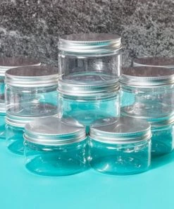 Juvale 12 Pack Round Plastic Jars with Metal Lids, 4oz Clear Food Storage Containers with Label Stickers for Spice, Powder and Cooking Oil -Kitchen Storage shop unnamed file 1482