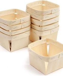 Bright Creations 10 Pack One Pint Wooden Berry Baskets for Picking Fruit or Arts, Crafts and Decor 4” Square Vented Wood Boxes -Kitchen Storage shop unnamed file 1491