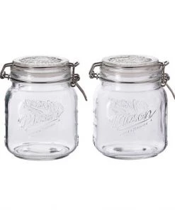 Mason Craft & More Mason Craft & More 1L Set of 2 Clamp Jars
