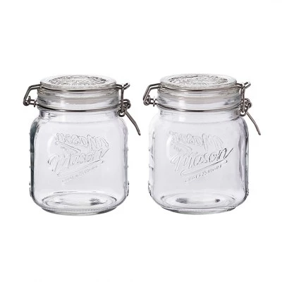 Mason Craft & More Mason Craft & More 1L Set of 2 Clamp Jars 3 Mason Craft & More Mason Craft & More 1L Set of 2 Clamp Jars