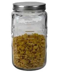 Home Basics 153.6 oz. X-Large Glass Mason Canister Jar, Clear
