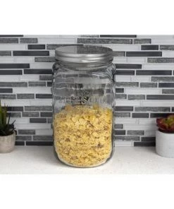 Home Basics 153.6 oz. X-Large Glass Mason Canister Jar, Clear -Kitchen Storage shop unnamed file 1506