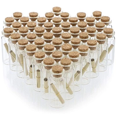 Bright Creations 48 Pack Small Glass Jars Storage Cork Bottles with Lid Holds 10ml – Message in a Bottle, 0.5 x 2.15 Inches, Clear 3 Bright Creations 48 Pack Small Glass Jars Storage Cork Bottles with Lid Holds 10ml – Message in a Bottle, 0.5 x 2.15 Inches, Clear